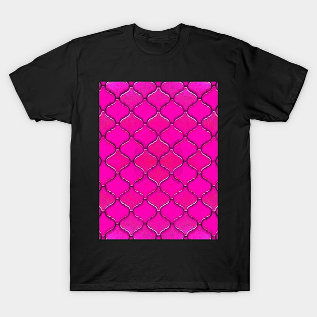 Pink Arabesque Pattern T-Shirt by Sandra Keller